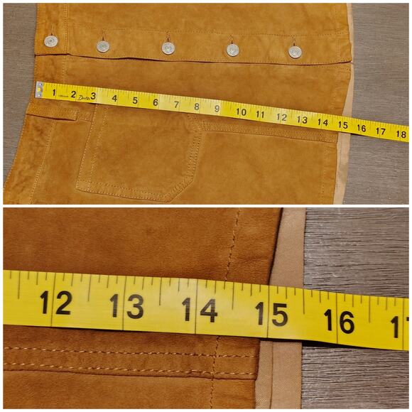 Denim & Supply Ralph Lauren Suede Button Front Skirt Size 30 - Picture 7 of 13